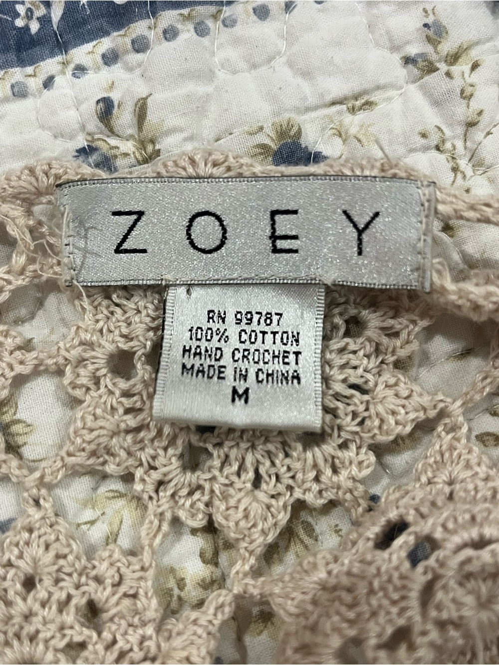 ZOEY Beige Hand Crochet Boho Sweater Top - Picture 7 of 7